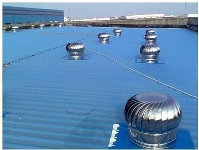 Ventilador de flujo de turbina de 6 pulgadas industrial amarillo FRP / GRP impulsado por el viento para ventilación de techos