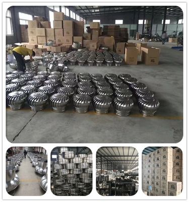 Ventilador de escape de techo de acero inoxidable 200-1500 mm para almacén en el puerto de carga de Qingdao