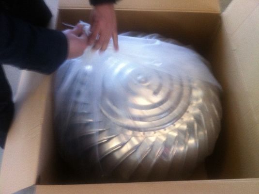Ventilador de turbina superior de techo de acero inoxidable impulsado por aire impulsado por el viento para ventilación óptima